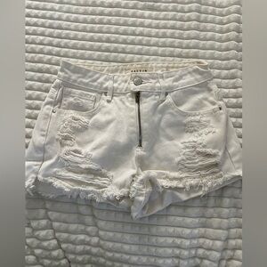 PACSUN white denim high rise shorts